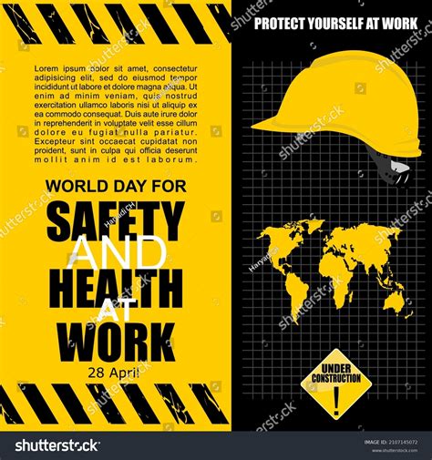 World Day Safety Health Work Poster Stock Vector Royalty Free