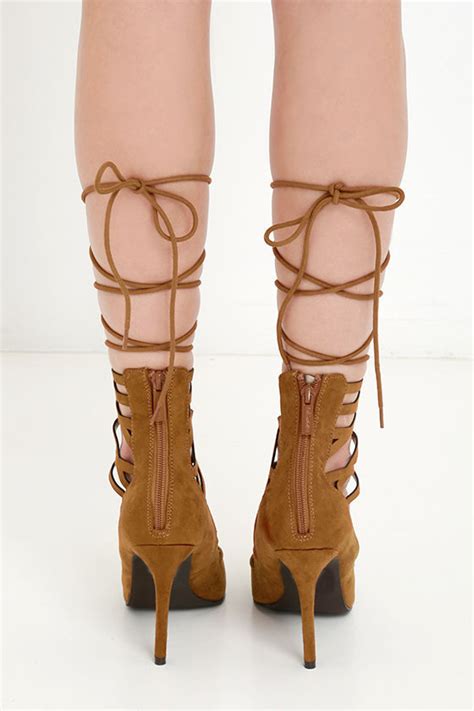 Cute Tan Heels Lace Up Heels Lace Up Pumps 34 00