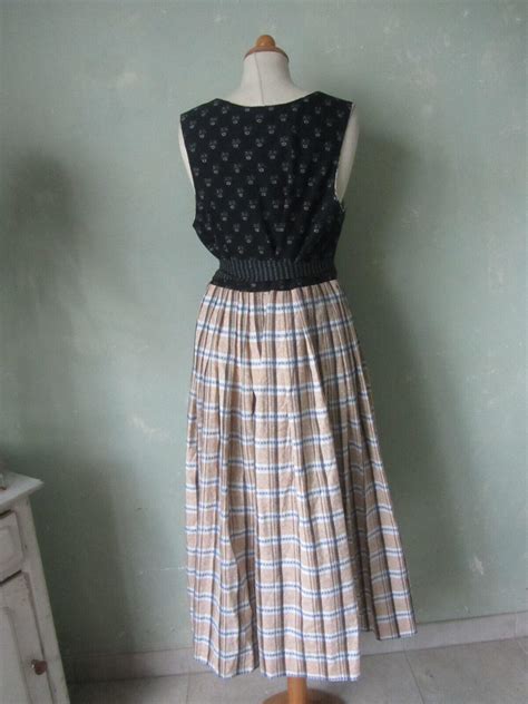 Dirndl Trachtenkleid Schwarz Braun Sch Rze Wadenlang Gr E Xxxl Ebay