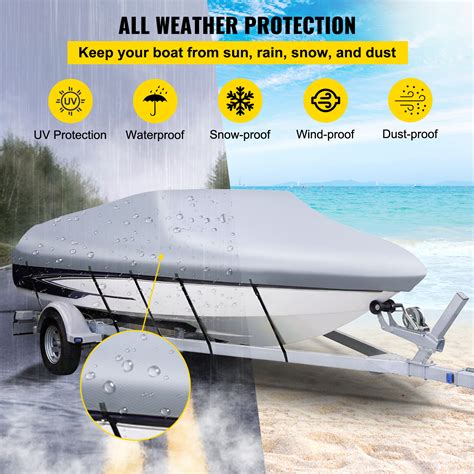 VEVOR Waterproof Boat Cover 16 18 5 Trailerable Boat Cover Beam