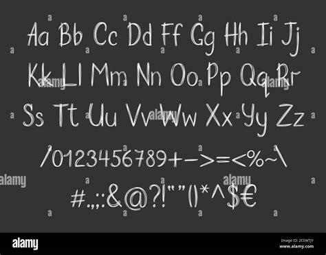 Alphabet craie de style esquisse Les caractères vectoriels manuscrits