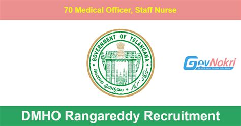 DMHO Rangareddy Hiring Notification 2022 For 70 Post Of Medical Officer