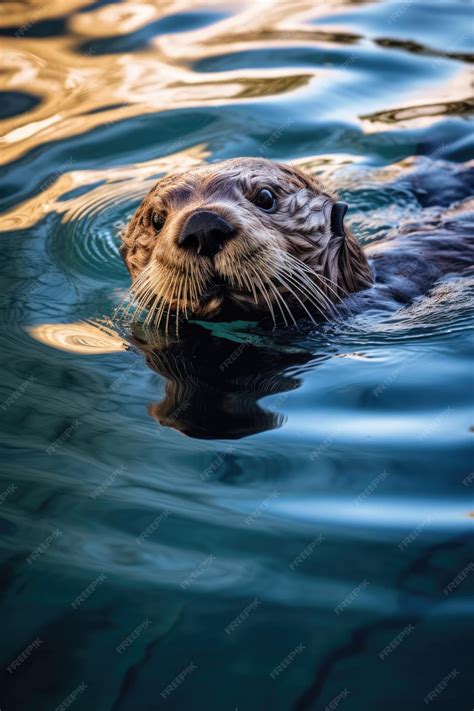 Premium AI Image | a seal swimming in water