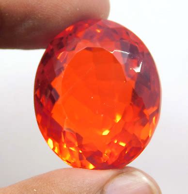 Ct Natural Mexican Red Orange Fire Opal Oval Cut Certified