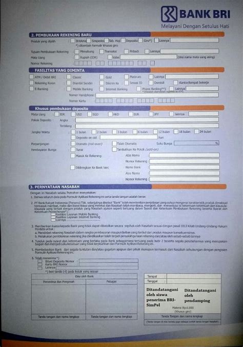 Contoh Pengisian Formulir Pembukaan Rekening Bri Koleksi Gambar