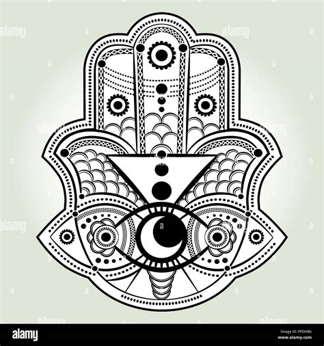 Hamsa Hand Hand Of Fatima Vector Illustration Stock Vector Image