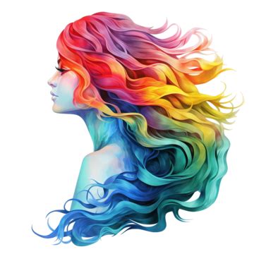 Mermaid With Rainbow Hair And A Rainbow Tail Ai Generative Cartoon