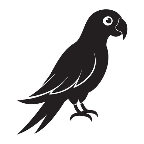 Una Silueta De Loro En Blanco Y Negro Con El Logotipo Vector Clip Art