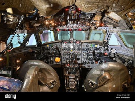 interior of concorde cockpit, duxford, cambridgeshire Stock Photo - Alamy