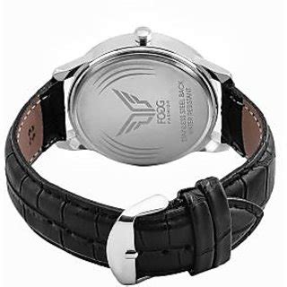 Buy Fogg Fashion Store Round Dial Black Leather Strap Quartz Watch For