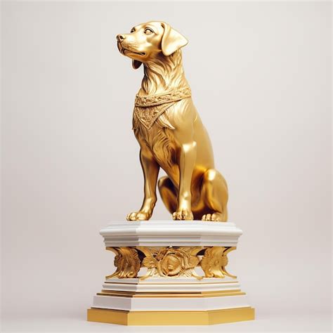 Premium Photo | Golden Dog Statue Majesty