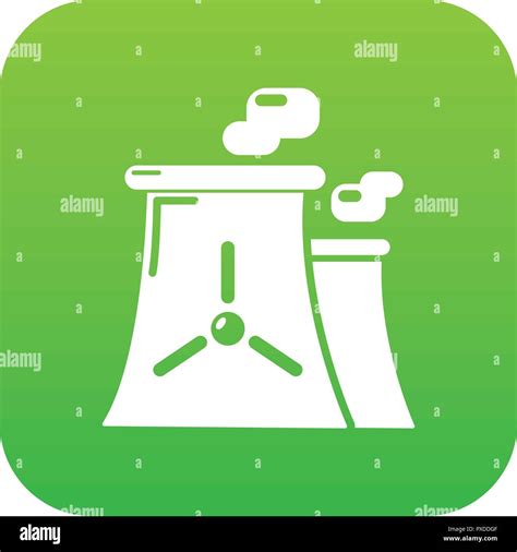 Nuclear Power Plant Tower Icon Green Vector Stock Vector Image And Art