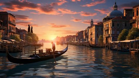 Premium AI Image | Venice at sunset