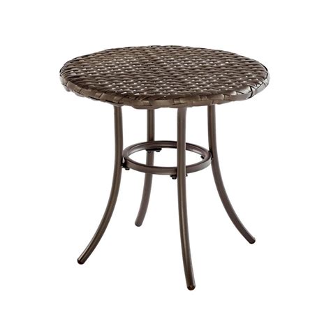 Stylewell In Mix And Match Brown Round Metal Outdoor Patio Accent