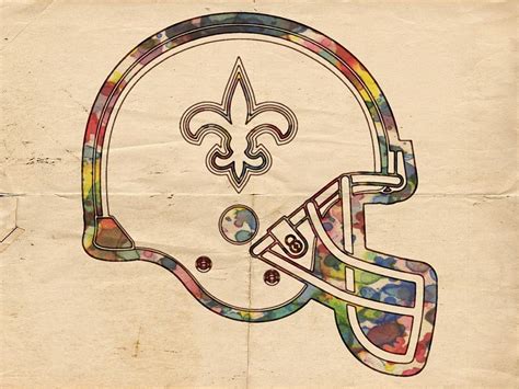 New Orleans Saints Helmet Art Painting by Florian Rodarte