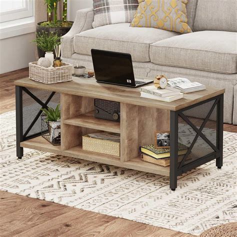 Amazon Fatorri Coffee Table For Living Room Rustic Wood Center