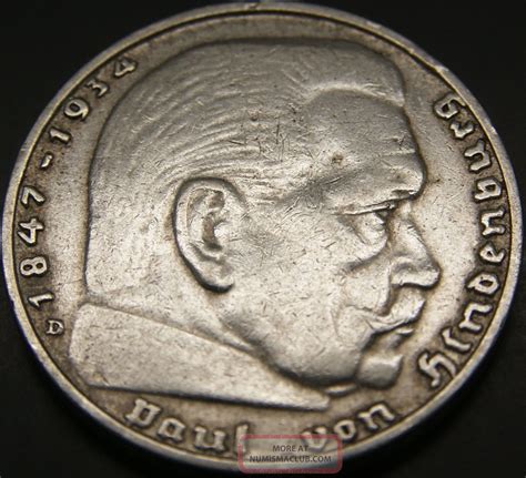 Third Reich Silver Coin 2 Reichsmark 1938 D