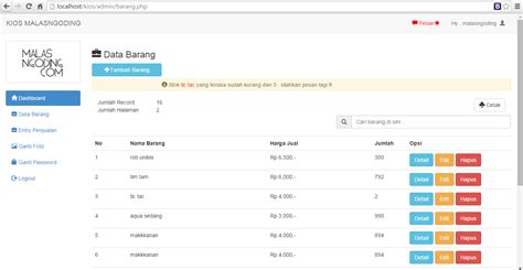 Aplikasi Penjualan Dengan PHP Dan MySQL Gratis Malas Ngoding