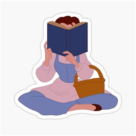 Belle Reading Sticker For Sale By Natalie Tripp Redbubble