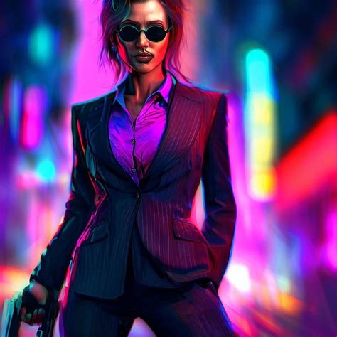 Premium AI Image | Beautiful Woman Cyberpunk Illustration Vector Art ...