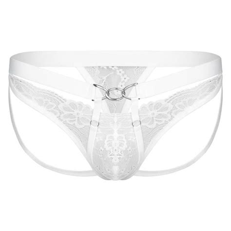 Iixpin Sissy String Homme Sexy Dentelle Jockstrap Gay Slip Transparent