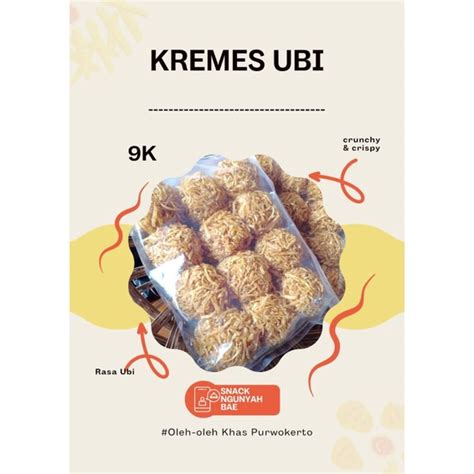 Jual Kremes Ubi Kremes Manis Khas Purwokertoberat 200 Gram Shopee