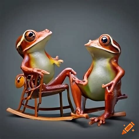 Humorous Image Of Two Frogs Singing In A Rocking Chair On Craiyon