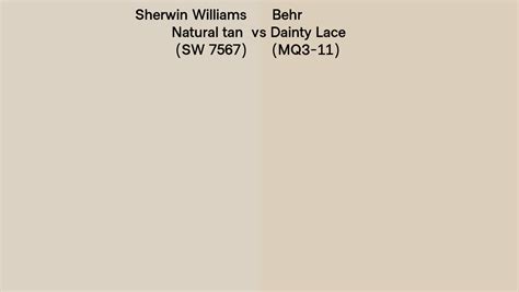 Sherwin Williams Natural Tan Sw 7567 Vs Behr Dainty Lace Mq3 11