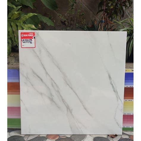 Jual KERAMIK LANTAI 50x50 CANOVA WHITE SUNPOWER Shopee Indonesia