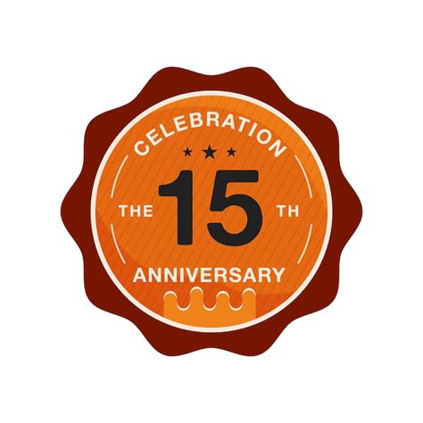 Premium Vector 15 Years Anniversary Logo Template Wedding Badge In Flat Modern Style Birthday