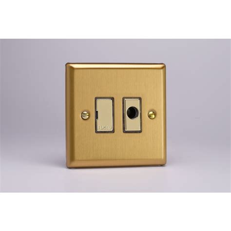 Varilight Classic 13a Unswitched Fused Spur Flex Outlet With Metal Inserts Decorative Brushed