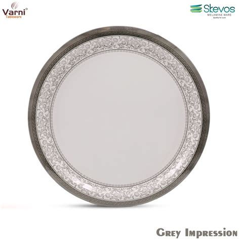 Grey Impression Round Melamine Thali Wati For Catring At Rs