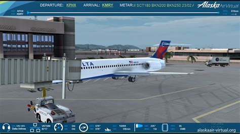 Prepar3d Delta Airlines DL1425 Phoenix To Monterey TFDI 717