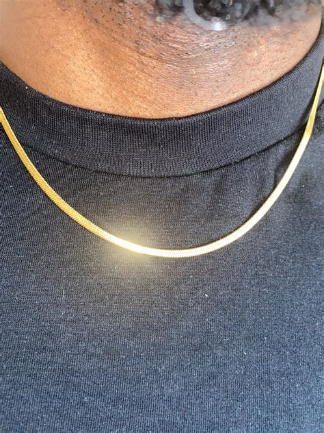 Herringbone Necklace Mens Herringbone Chain Mens Snake Etsy