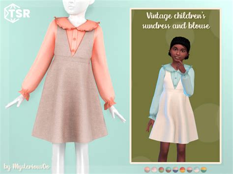 The Sims Resource Vintage Childrens Sundress And Blouse