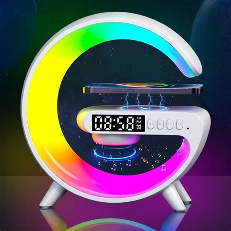 Night Light Lamp Wireless Charger Bluetooth Speaker Alarm Clock G