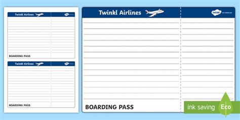 Flight Ticket Template | Blank Plane Ticket Template