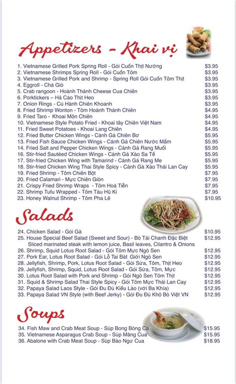 A Look At The New Menu For The Upcoming Vietnamese Restaurant Pho Handm