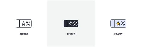 coupon icon. Line, solid and filled outline colorful version, outline ...