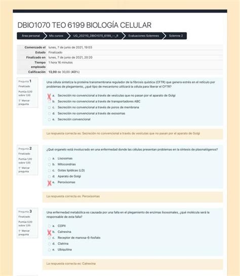 Biología celular Examen Camila Torrealba uDocz