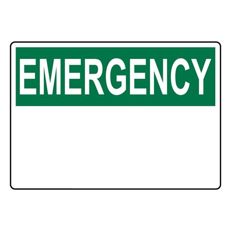 OSHA Sign - EMERGENCY Emergency Blank Write-On Sign - Custom