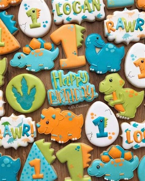 Pin By Jody Dewan On Themes Dinosaur Birthday Cakes Dinosaur Cookies