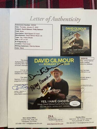 David Gilmour Signed Polly Samson Yes I Have Ghosts Cd Pink Floyd Jsa