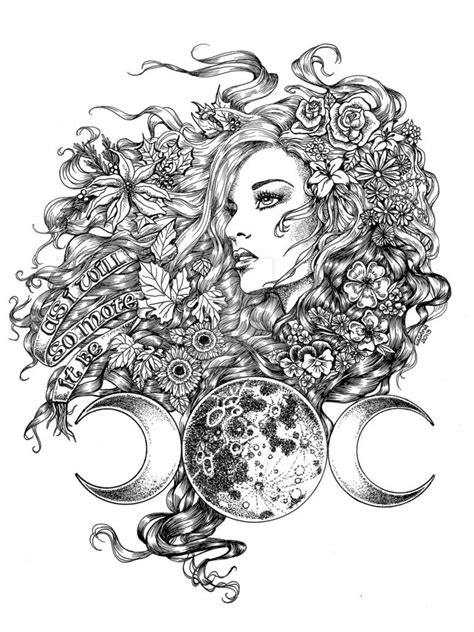 This Drawing Is A Representation Of The Triple Moon Goddess The Seasons Are Reflected