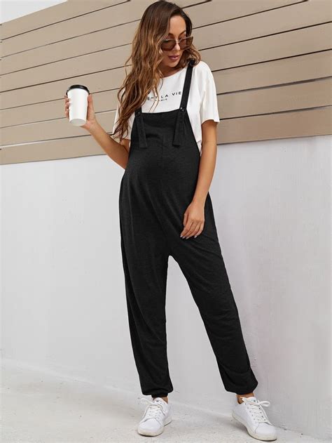 Shein Maternity Buttoned Strap Overall Jumpsuit Trendy Maternity