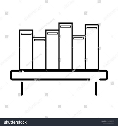 Bookshelf Vector Library White Background Illustration Stock Vector ...