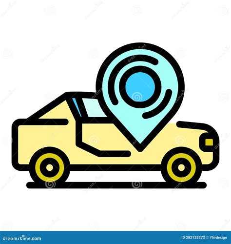 Sensor Driving Car Icon Vector Flat Stock Illustration - Illustration ...