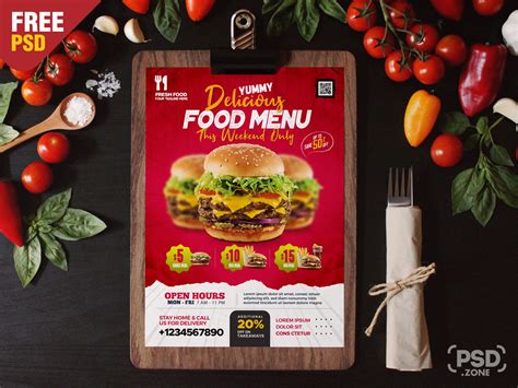 Restaurant Menu Promotion Design Psd Template Psd Zone