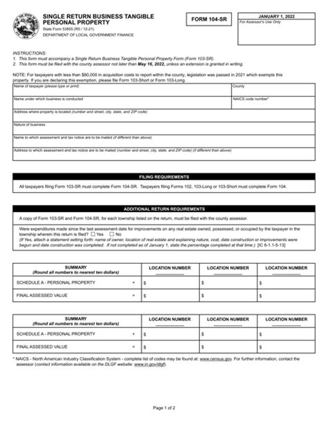 Form 104 Sr State Form 53855 Fill Out Sign Online And Download Fillable Pdf Indiana