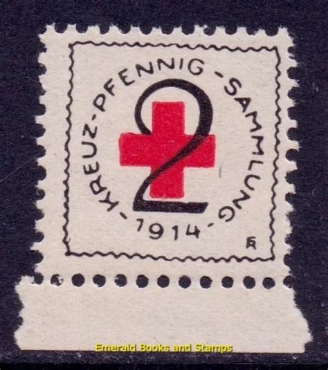 CINDERELLA STAMPS GERMANY 1914 WW1 Charity Stamp Red Cross MNH